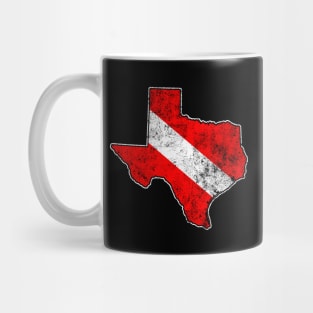 Vintage Dive Texas Scuba Diving State Map Dive Flag Distressed Mug